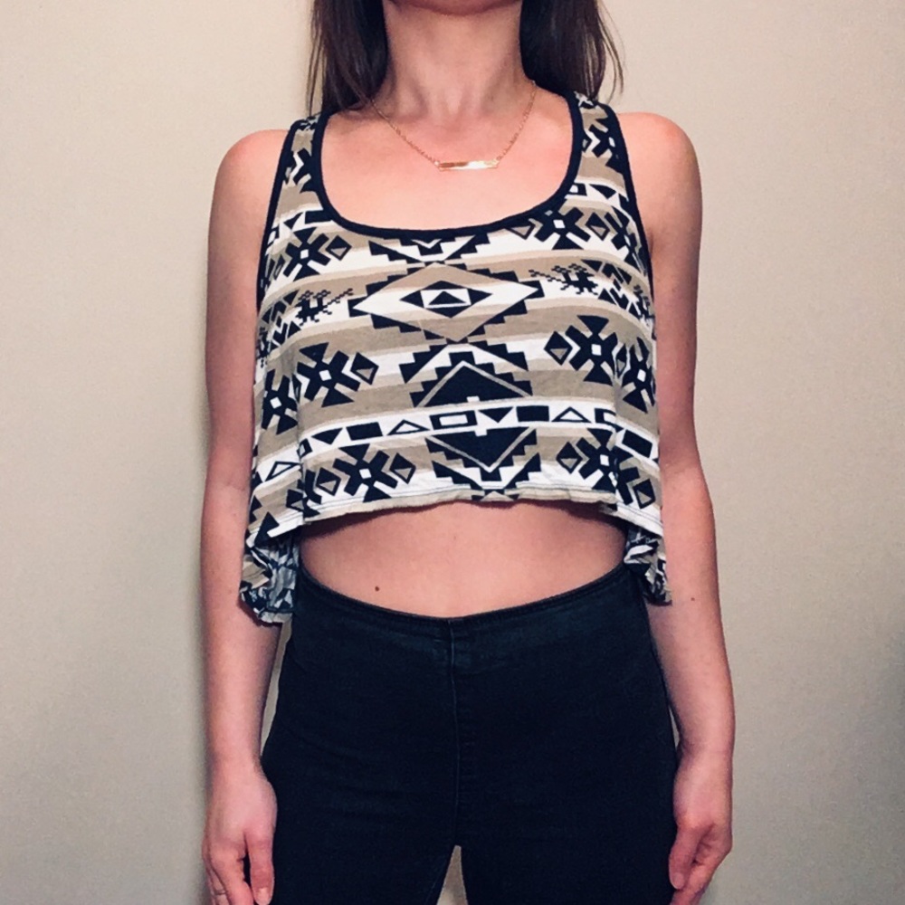 Aztec Print Crop Top